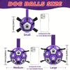Durable Rubber Dog Soccer Ball with Straps - Interactive Chew-Resistant Pet Toy for All Breed Sizes, Purple &Black with Paw Print Design,Dog Ball Toy