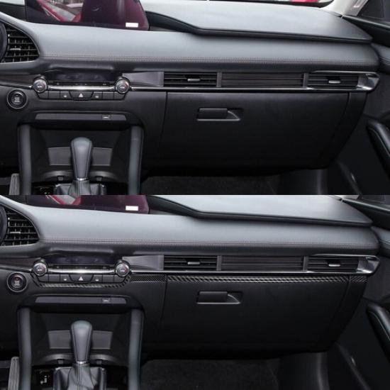 Carbon Fiber Front Passenger Side Panel Decorative Cover For Mazda 3 Axela 20-24