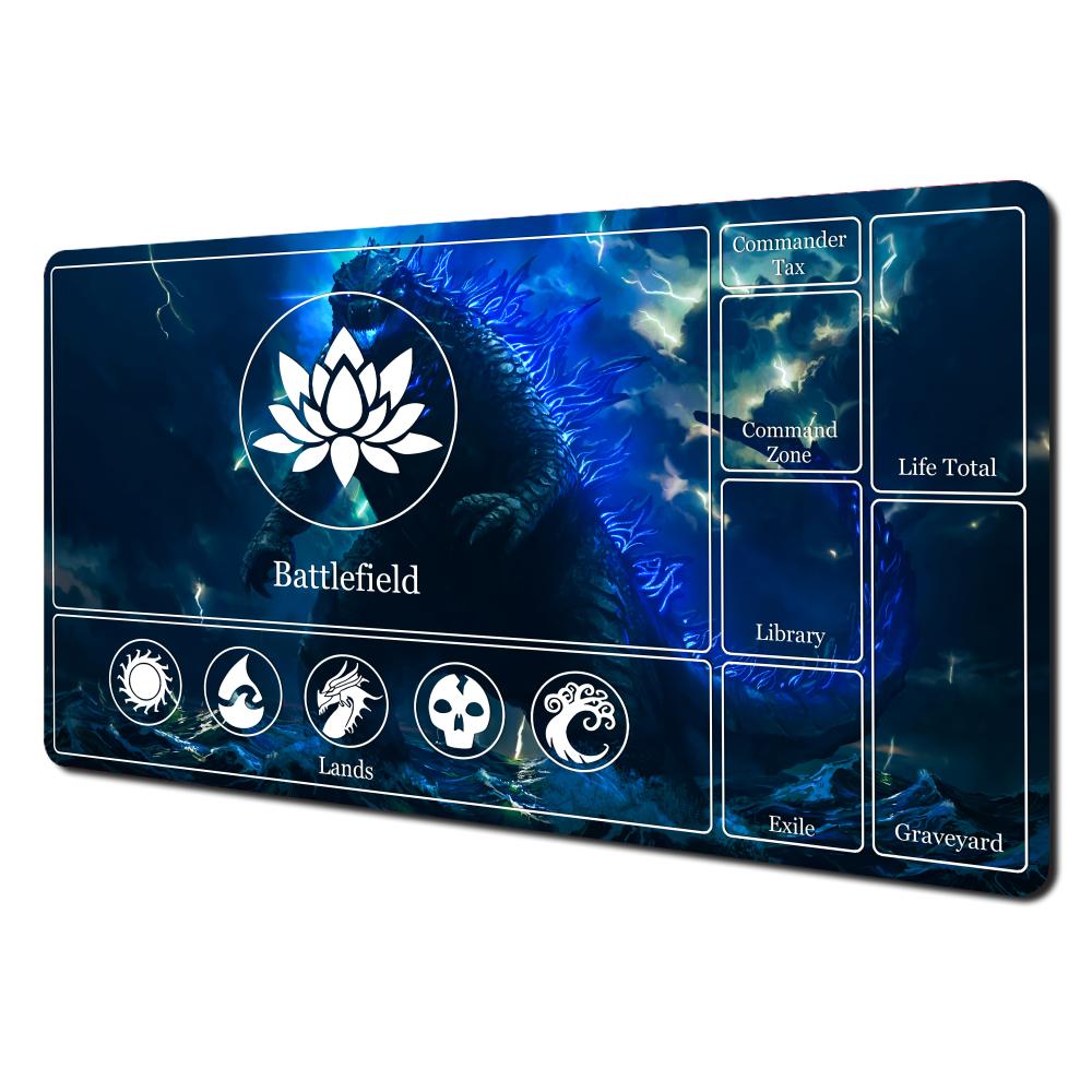 Magic Playmat Card Gaming Mat With Zone Mtg Playmat Starry Sky And Dragon Desk Mat Keypad Expansion Mousepad Rubber Antislip
