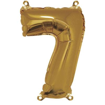 Ballon Zahl 7, 40cm, 1Stück. , Gold