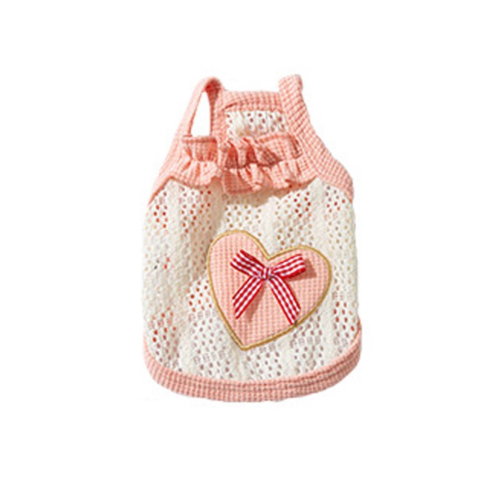 

Cartoon Dog T-shirt Love Bow Strap Pet Pullover Creative Pet Clothes For Small Dog Cat L розовый