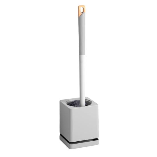 Wall Mounted Toilet Brush, Sanitary Toilet Scrubber with Hole-Free Design And Drainage Base, High-Density Bristles Non-Slip Handle Hygienic Cleaning