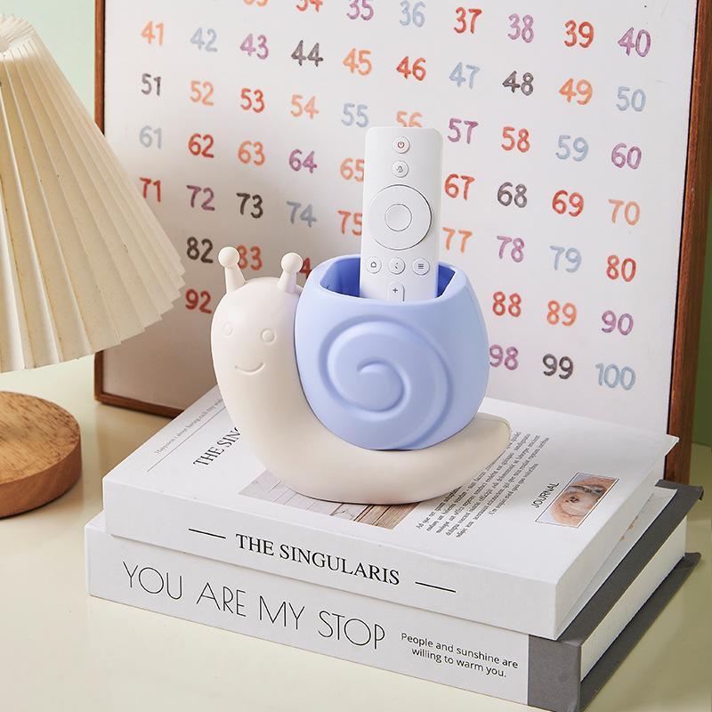 Pen Holder Desktop Cartoon Snail Dinosaur Office Pen Holder Gift Stationery Storage Box Makeup Brush Storage Bucket