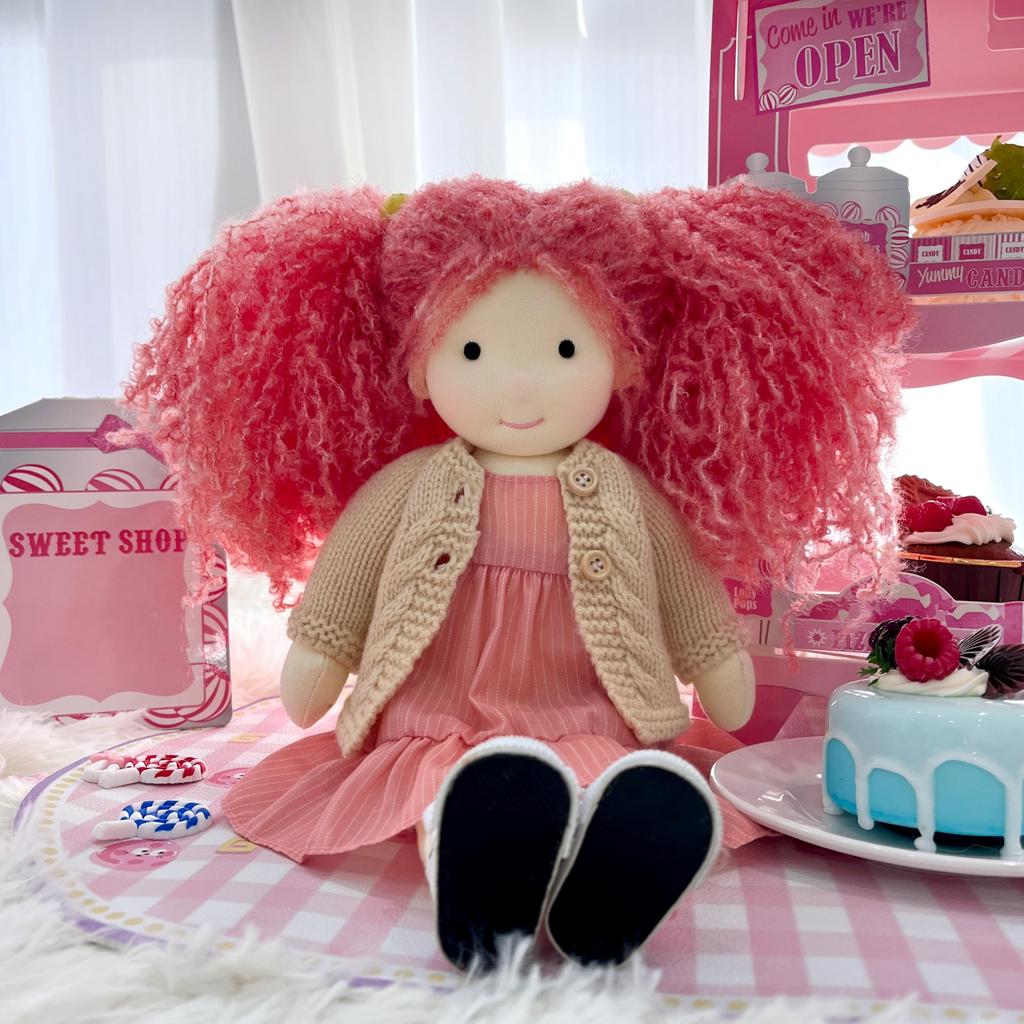 BlissfulPixie Waldorf Doll Handmade Doll Caroline 30cm Soft Girl Cute Stuffed Animal Best Doll for Kids -