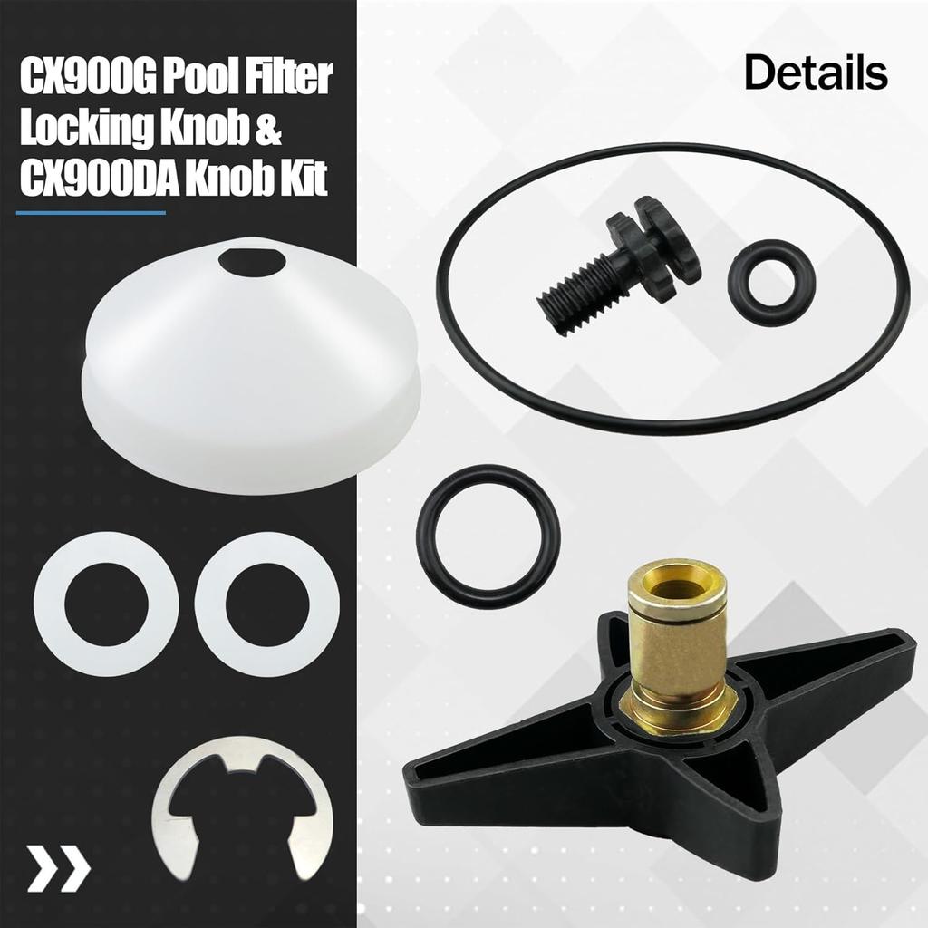 CX900G Locking Knob or CX900DA Pool Filter Knob Kit Compatible with Hayward Star Clear Plus Cartridge Filter and Separation Tank Models C751 C900
