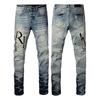 Heren Vintage Gewassen Verweerd Wijde Pijp Jeans Rechte Pasvorm Punk Streetwear Casual