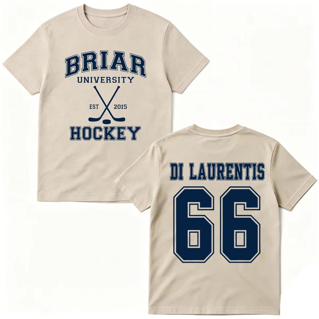 2026 Summer Fashion Trendy Tee Off Campus TV Series T-shirts Di Laurentis 66 Briar University Hockey T-shirt Men Women Fashion  Oversized Tshirt