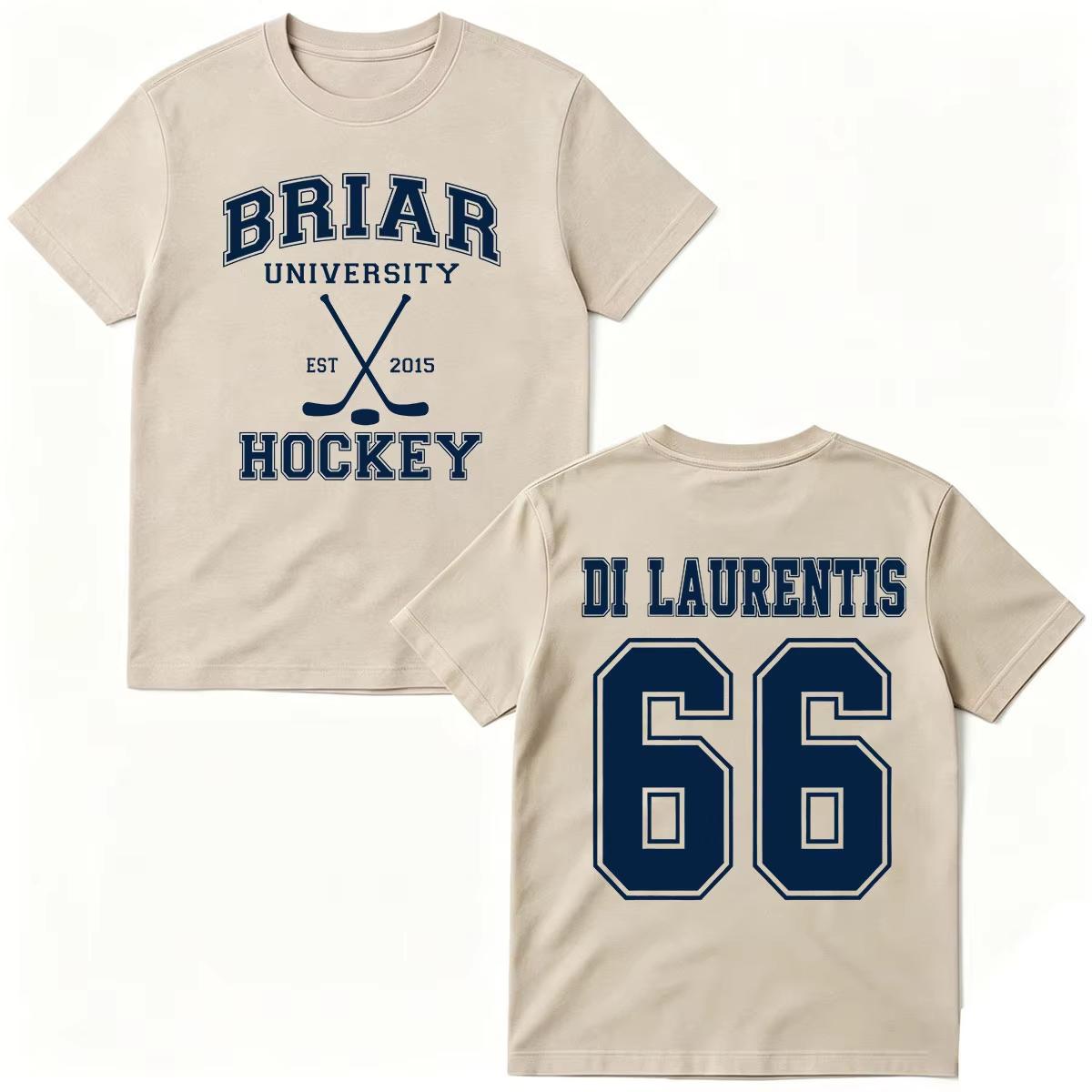2026 Sommer Mode Trendiges T-Shirt Off Campus TV-Serie T-Shirts Di Laurentis 66 Briar University Hockey T-Shirt Herren Damen Mode Übergroßes T-Shirt S