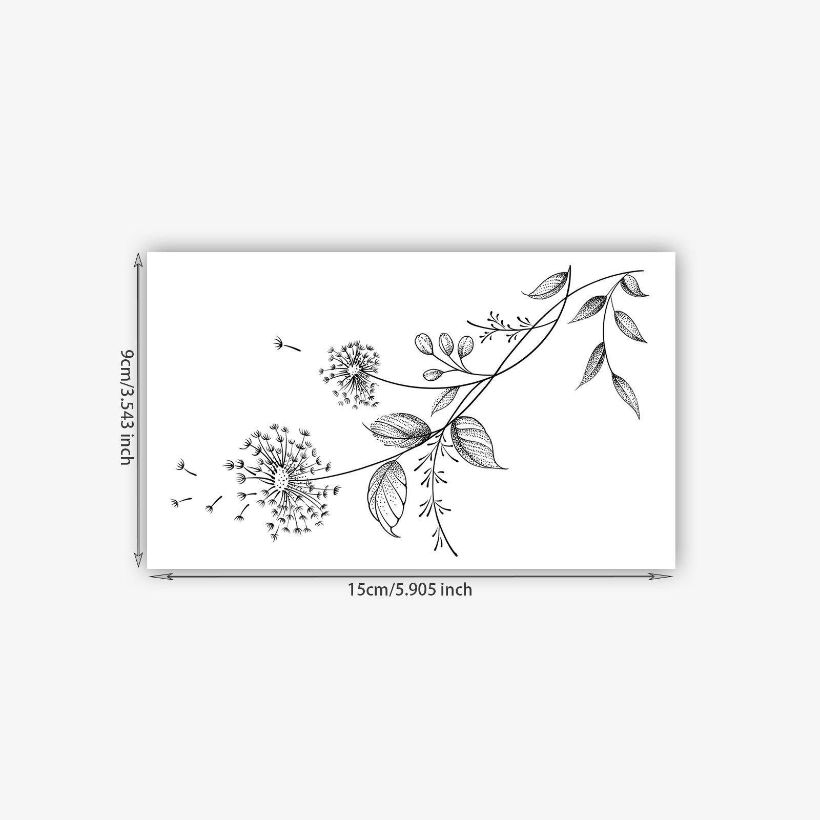 

Small Fresh Dandelion Tattoo Sticker Waterproof Female Simulated Collarbone Shoulder Flower Pattern Girl Sticker 9*15CM