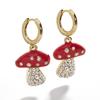 Trendy Alloy Mushroom Earrings For Women European Style Drop Oil Metal Ear Accessories