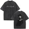 Sängerin Ariana Grande Mode Grafiken Vintage Gewaschenes T-Shirt Herren Damen Übergroßes T-Shirt Sommer Baumwolle Lässig Hip-Hop T-Shirts