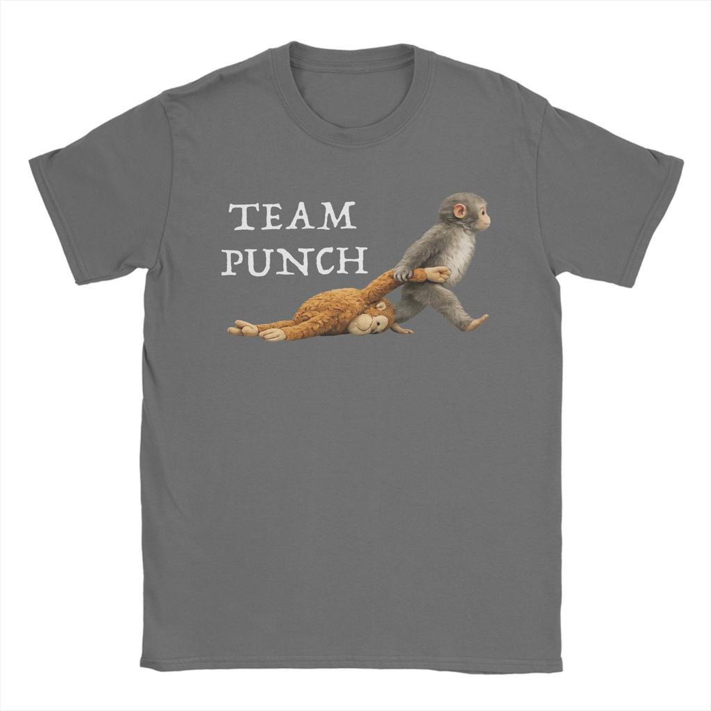 Team Punch Monkey T Shirt Unisex Womens Pure Cotton Novelty TShirts Crew Neck Tee Shirt Short Sleeve Clothes Gift Idea