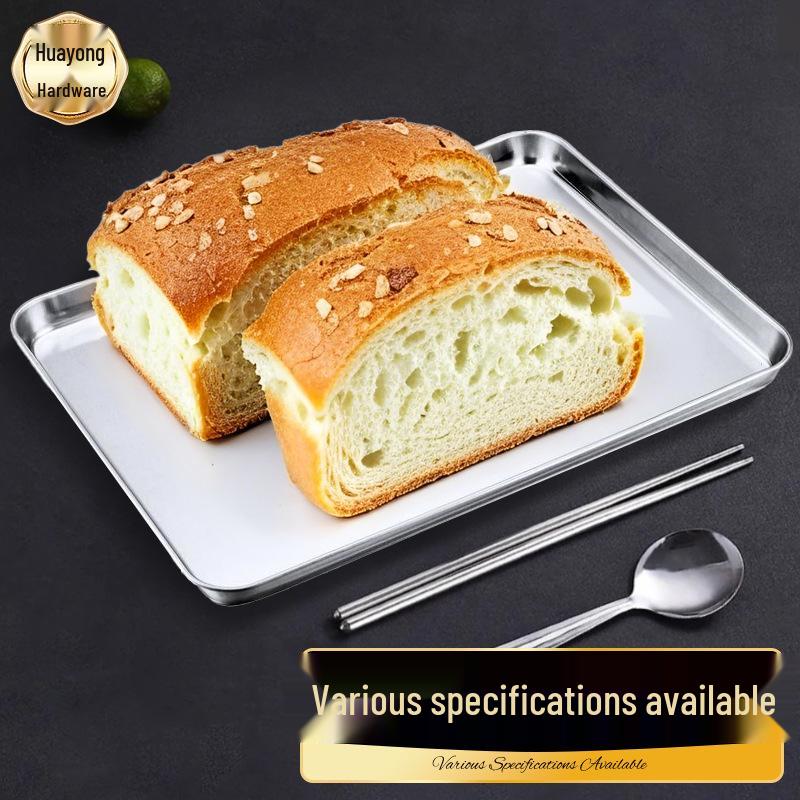 430 Stainless Steel Multi-Purpose Square Pan with Rack - Flat Bottom Grill, Baking & Steaming Tray