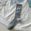 Ballet Style Solid Color Bow Mid Tube Socks Summer Cotton Lightweight Breathable Fashionable Soft Comfortable Casual Women Socks