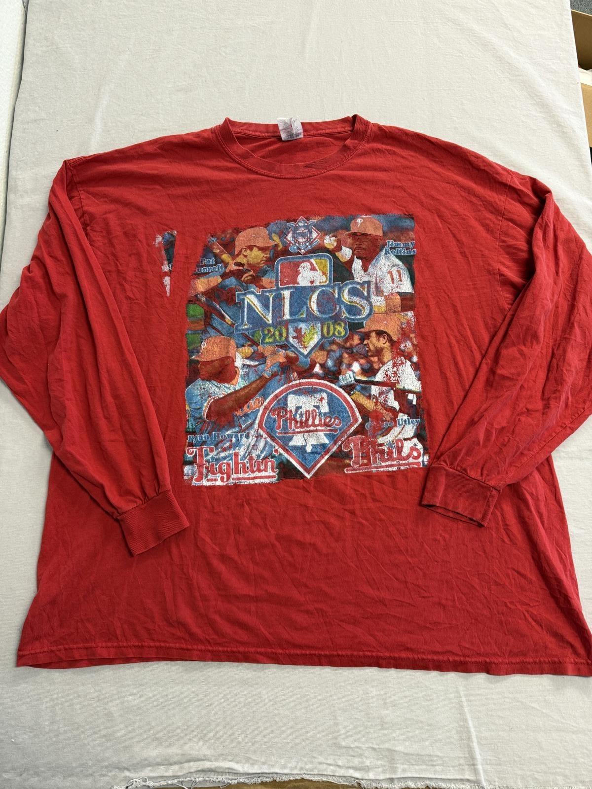 Fightin Phils T-shirt Phillies NLCS 2008 Team Members LS 3XL L