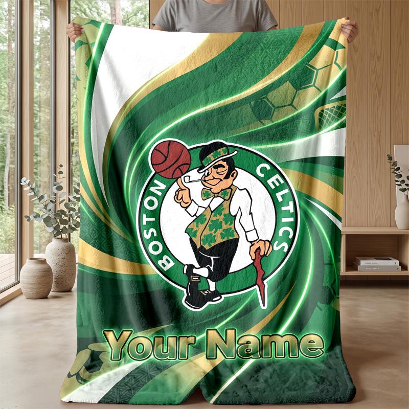 Custom Text Flannel Throw Blanket, Lightweight Cozy Bed Sofa BlanketCeltic FC