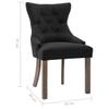 Chaises de salle à manger - VIDAXL - Noir Tissu - Bois massif - Design contemporain - Lot de 2