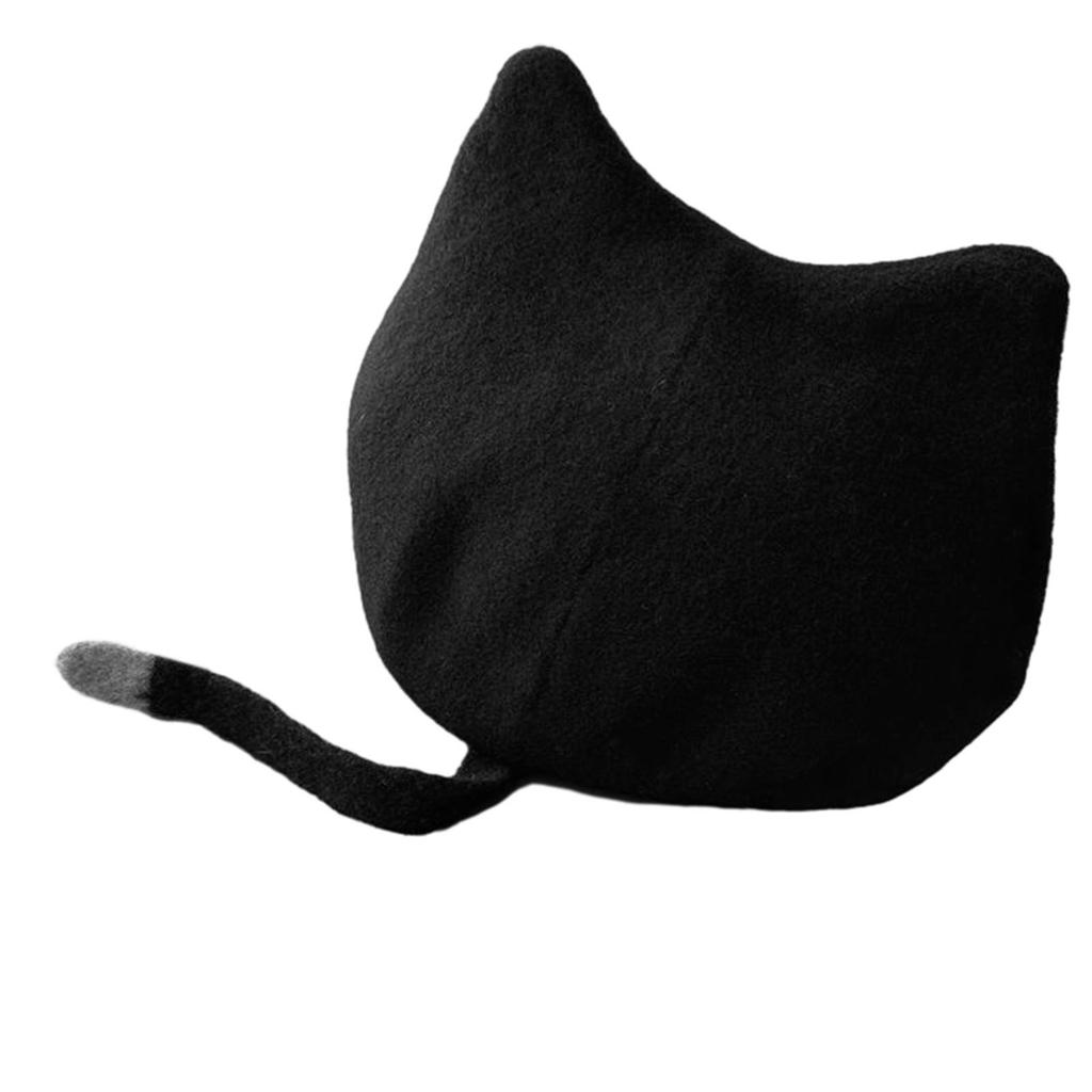 Girls Woman Cat Ear Berets Artist Painter Hat Subculture Adult Adjustable French Hat for Camping Shopping Traveling