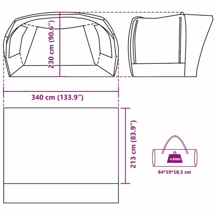 VidaXL Waterproof Green Car Tent, Tent, Garden Tent, Outdoor Shelter, Camping Tent, Camping Shelter, Shelter 4009512