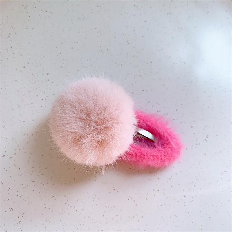 Cute Furry Hair Clip For Kids Fluffy Ball Barrette Girls Plush Hairclip Baby Pompoms Hair Tie Elastic Hair Rope Headdress