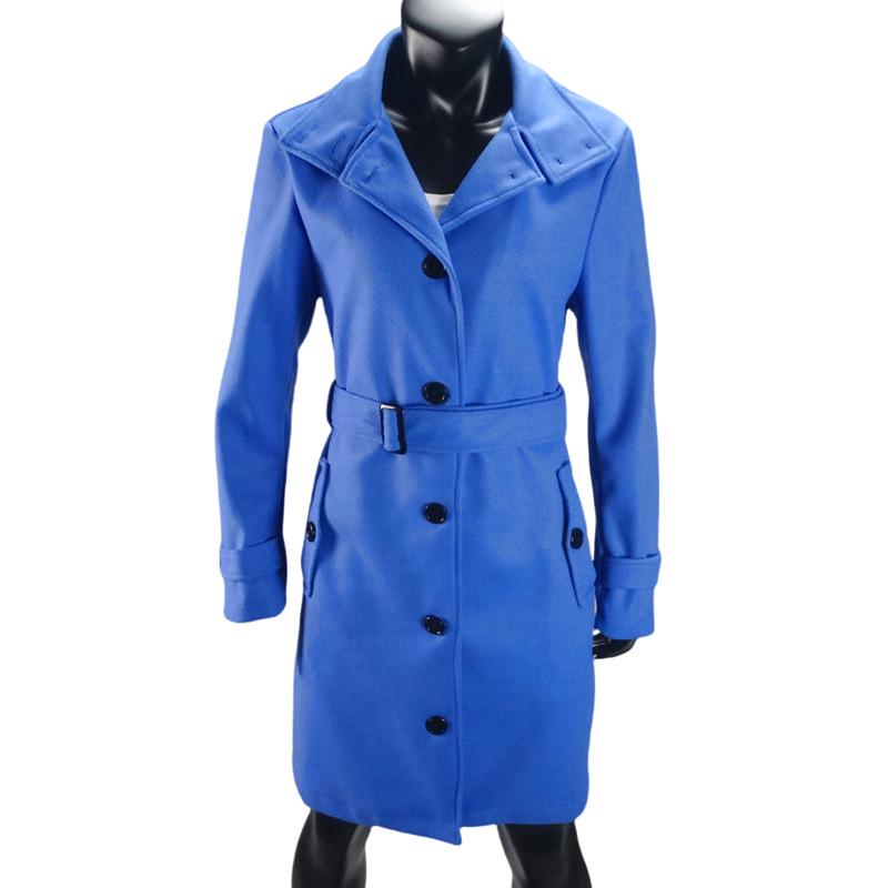 Cappotto di lana da donna taglie forti Autunno/Inverno 2024 a bottoni multipli, monopetto, con colletto a bottone