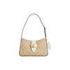 Eliza Adjustable Handle Signature Coated Canvas With Smooth Leather Tote Shoulder Bag Medium Women Handbags Cream Light-Brown CR532-IMDQC