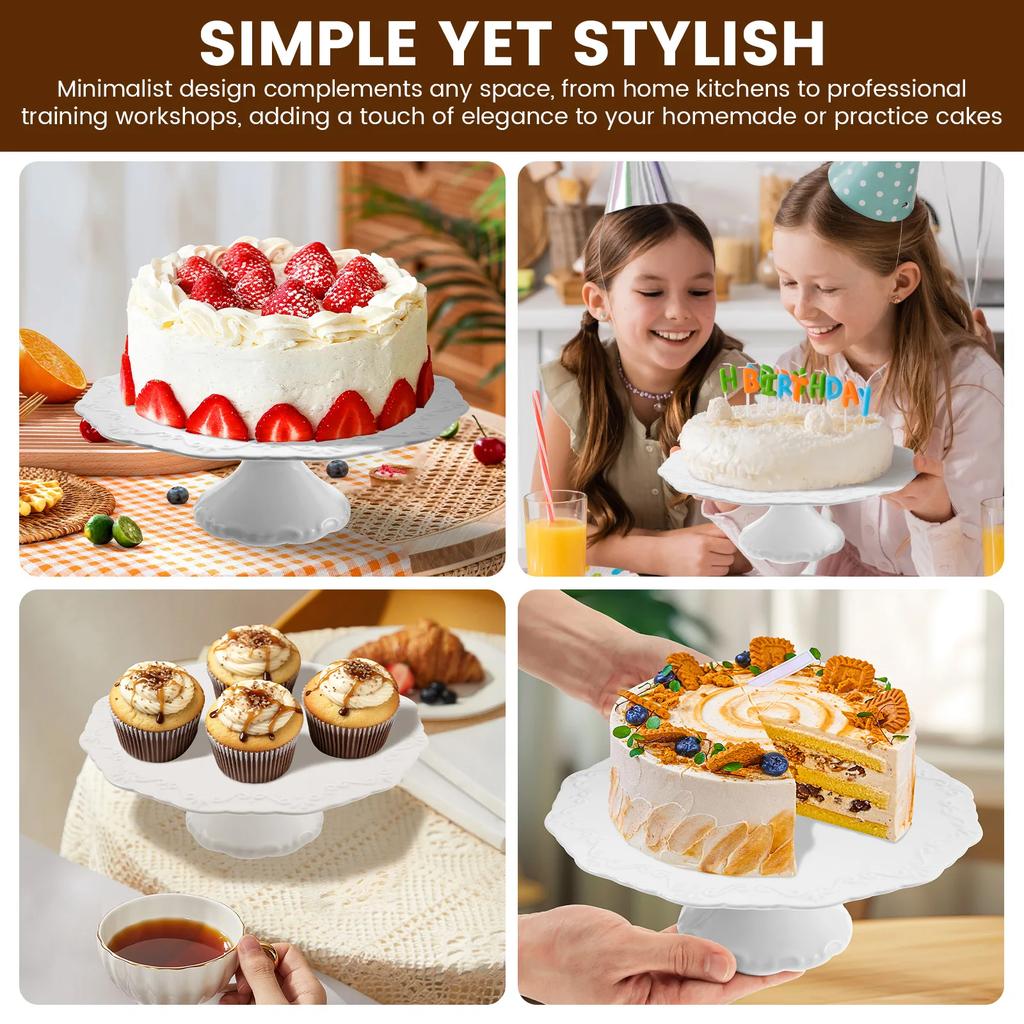 10inch Ceramic Cake Stand for Cupcakes Donuts Decorative Cake Pedestal Stand for Birthday Parties Weddings Baby Shower and Other
