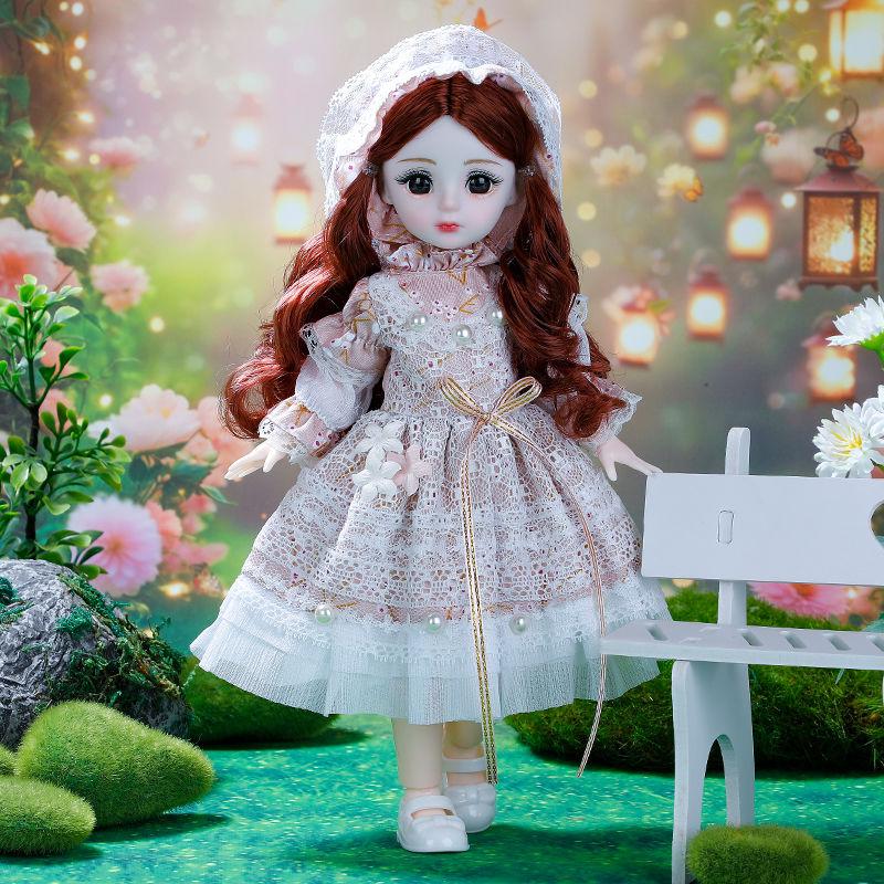 30cm Fat Doll 6 Points Bjd Princess Suit Clothes Lolita Skirt Dress Up Toy Girl Doll