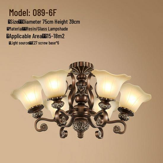 Retro Wrought Iron Pendant Light for Living Room, Villa, or Staircase