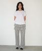 RONRON Frill Shirring Short Sleeve T Shirt White