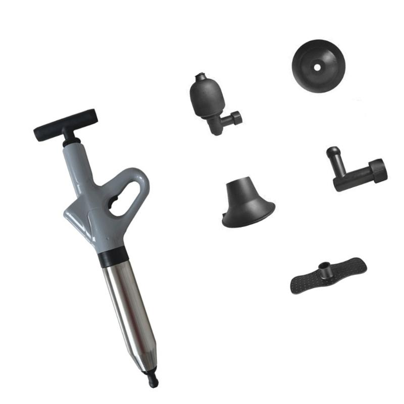 Stainless Steel Toilet Drain Cleaner High Pressure Air Plunger 120PSI 8 kPa With 3 Nozzles For Sink Bathtubs Pipe Clogs