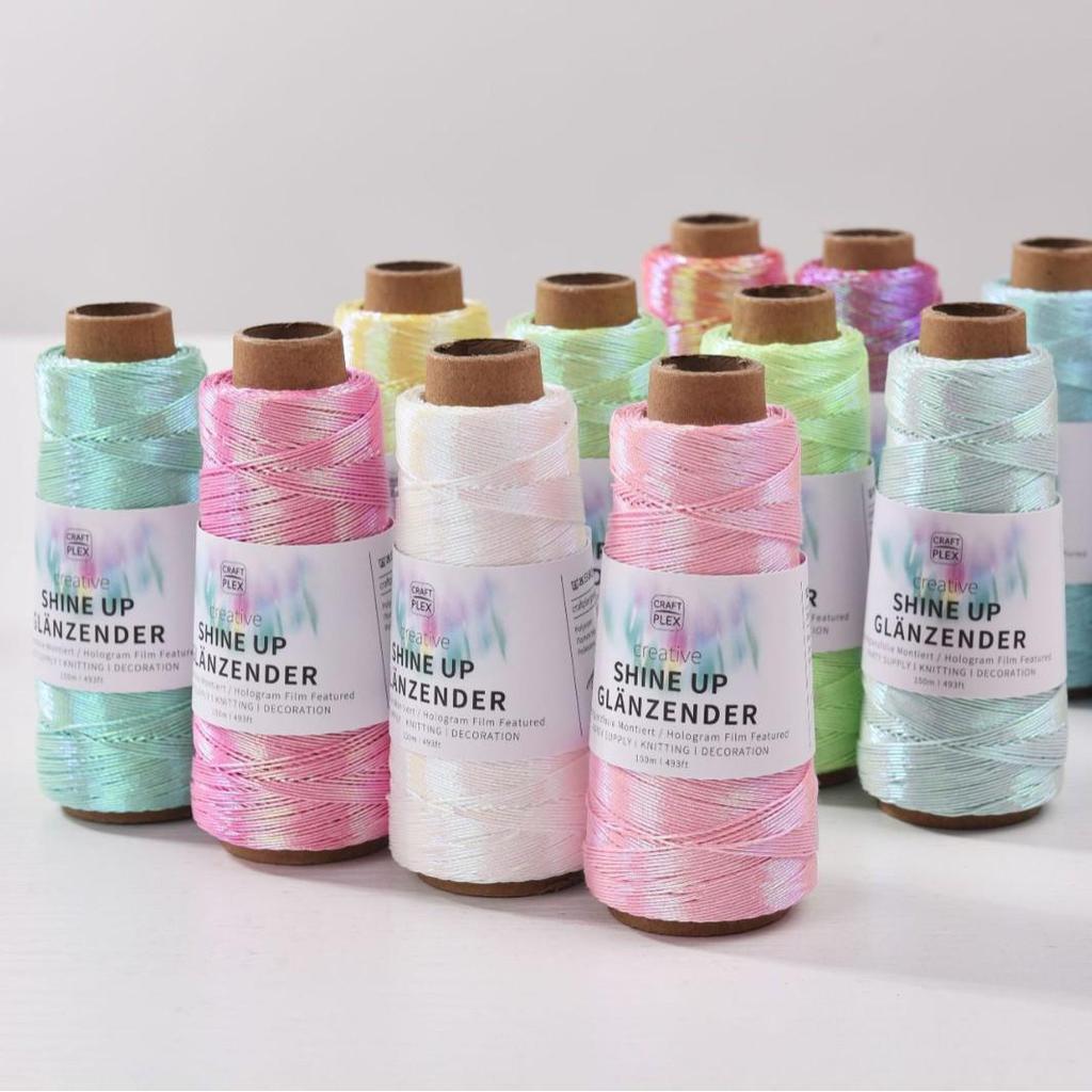 1mm Colorful Gold & Silver Core-Spun Yarn - 150m Hologram Thread for DIY Crochet Bags