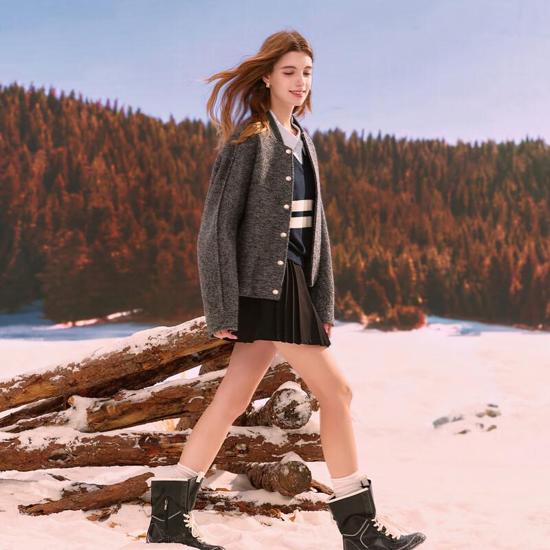 Sancai 2025 Winter Bouclé Wool Blend Short Coat