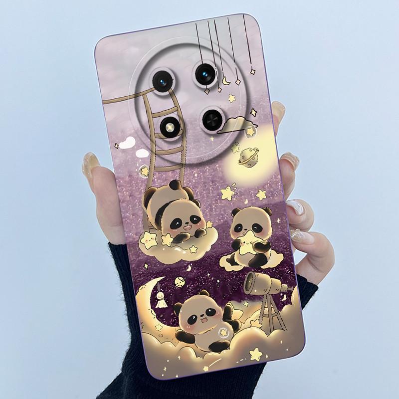 Case For Honor X9c 5G Honor Magic 7 Lite 5G Cute Panda Sweet Girls Cats Protective Liquid Silicone Soft TPU Back Cover Casing