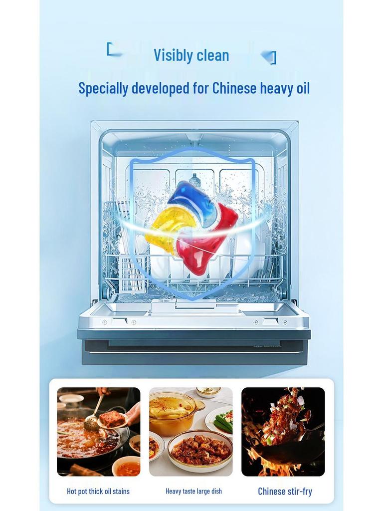 Dishwasher Pods for Sterilization, Oil Removal & Brightening (20 Pcs/box)