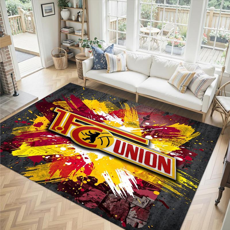Union Berlin FC Design Crystal Velvet Carpet Cozy Non?Slip Printed Rug For Bedroom Living Room Entrance