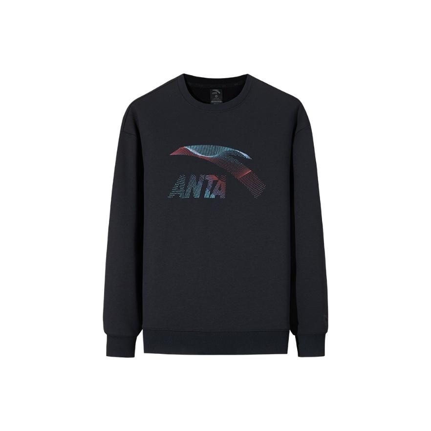 Anta Autumn Youth Campus Style Hoodie Men Tops Black 952548718N-6