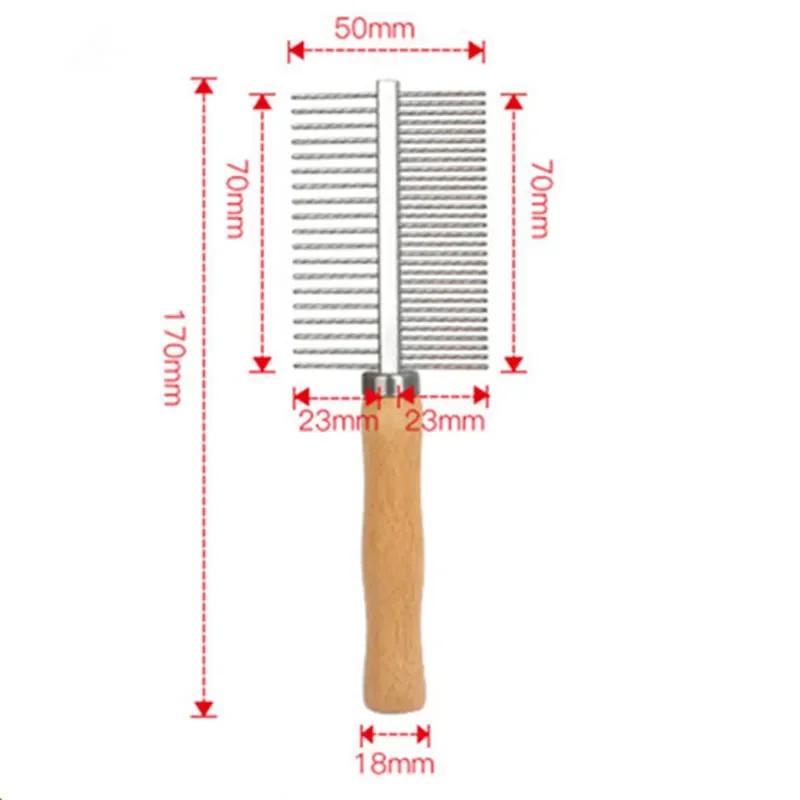 Cat Comb Stainless Steel Cat Brush Dog Hair Brush Wood Handle Pet Hair Remover Cats Comb Pet Grooming Cleaning Tools Accessories
