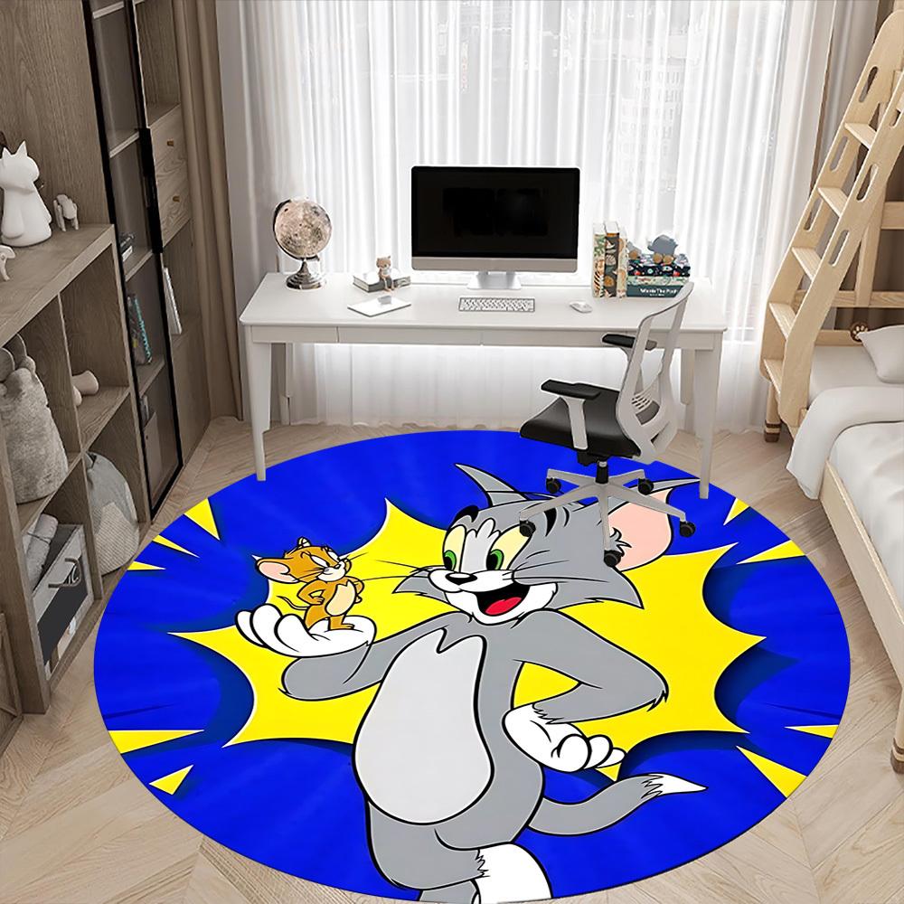 

1PC Tom, Jerry Office Round Rug, Non-slip, Soft and Durable Office Rug for Interior Decoration, Perfect for Office yy250915017 80cm by 80cm