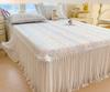 Princess Style A-class Lace Bed Skirt Cooling Mat Three Piece Set, Cool Feeling Ice Bean Bed Skirt Ice Silk Mat Three Piece Set