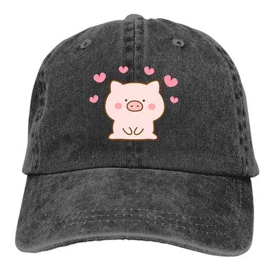 Washed Men's Baseball Cap Lots Of Little Hearts Trucker Snapback Caps Dad Hat Pig Emoticon Golf Hats