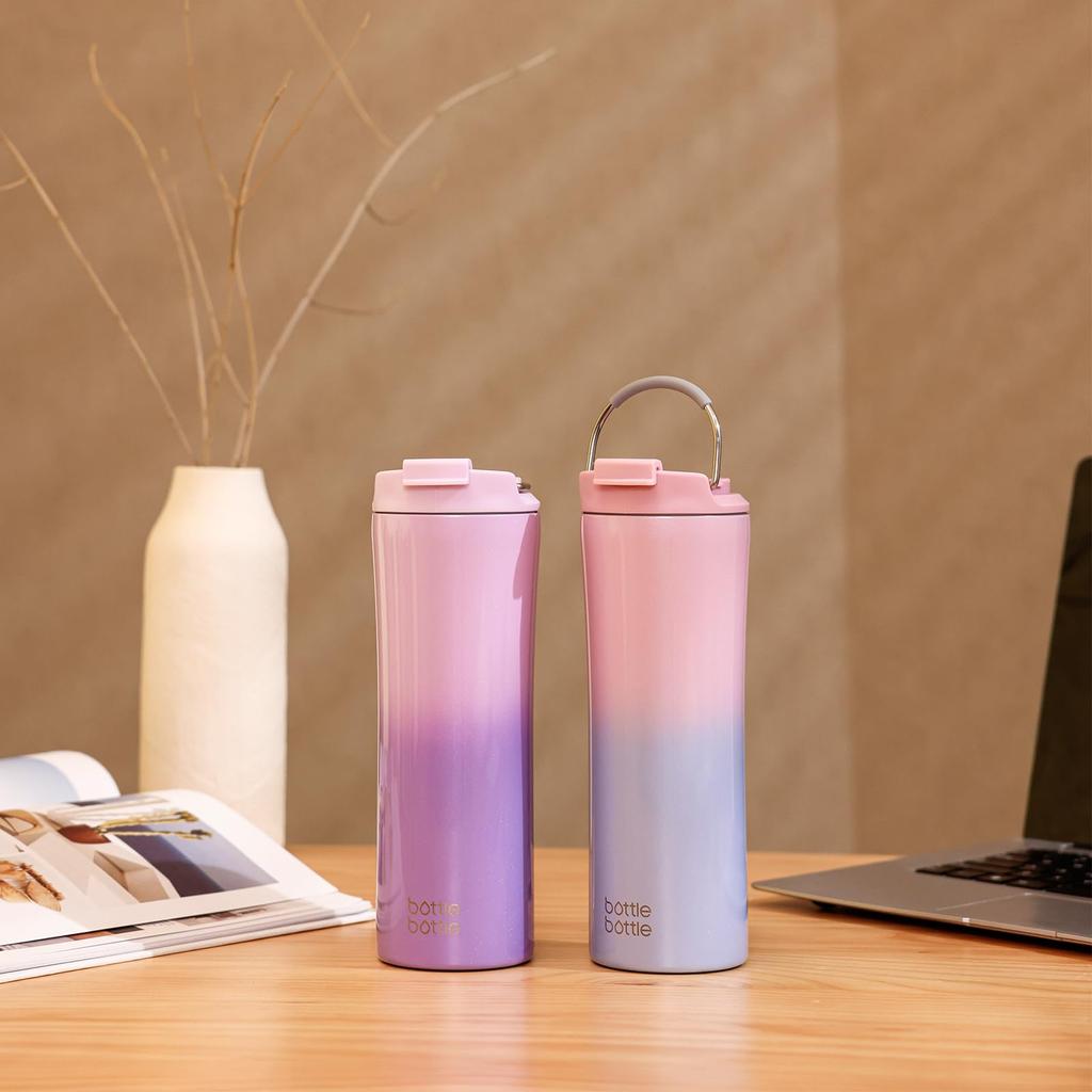 600ml Vacuum Insulated Tumbler with Straw, Portable Handle, Stylish Design for Outdoor Activities, Coffee, Beer, and More. Comes with Lid for Easy