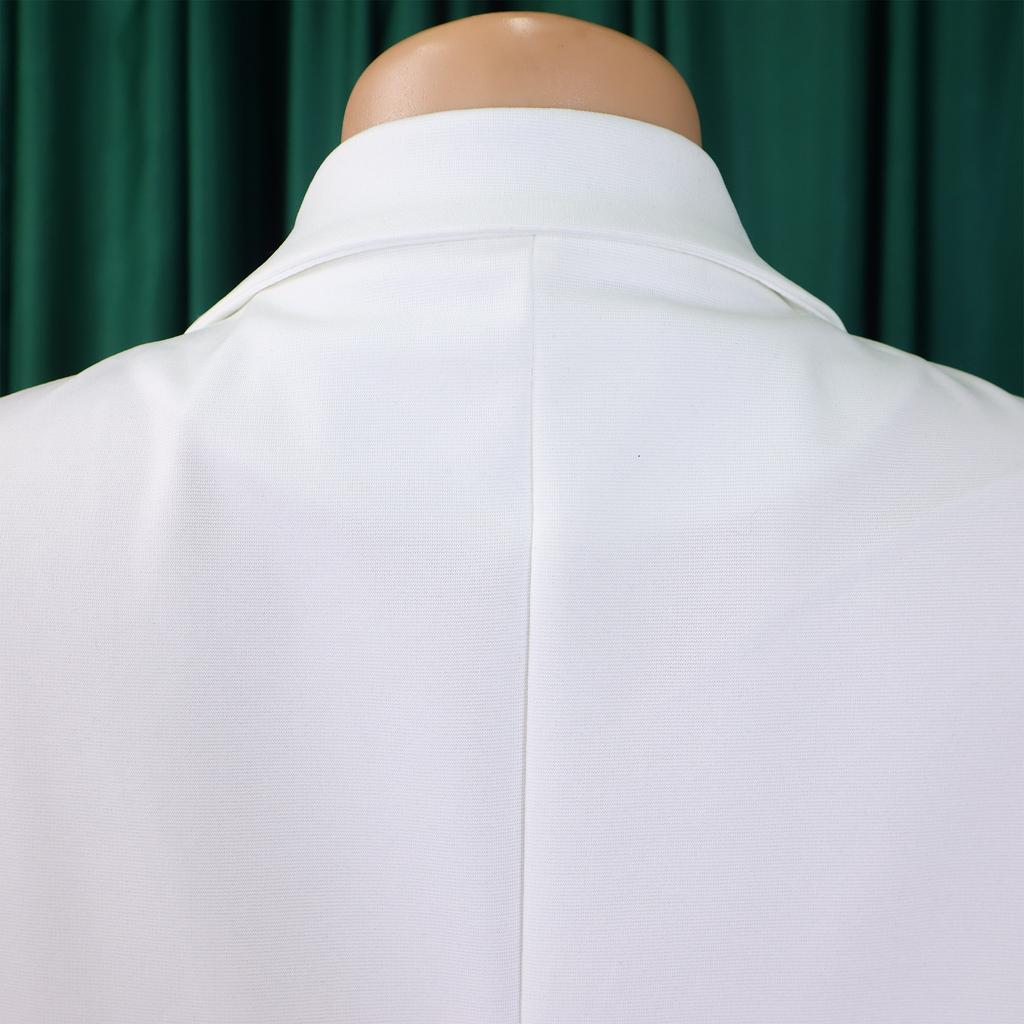 Women's Elegant and Elegant Suit Collar Waist Chain Loose Wide Leg Jumpsuit