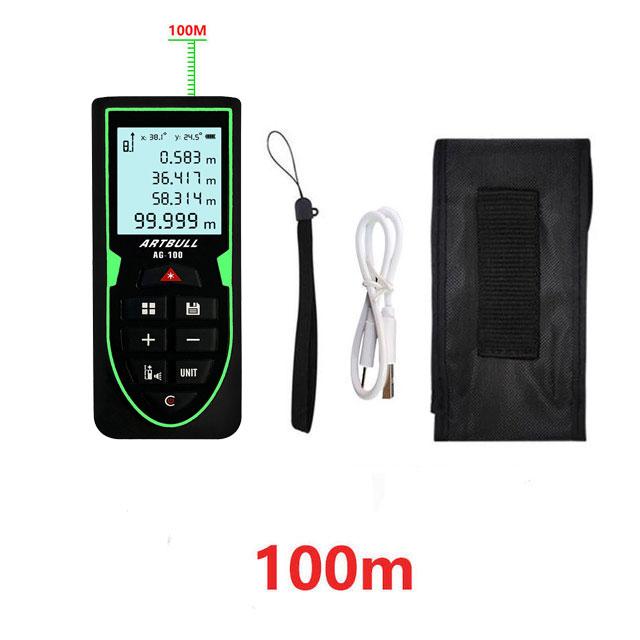 ARTBULL Green Laser Rangefinder With angle display 70m 100m 120m rechargeable Laser Distance Meter measure tape