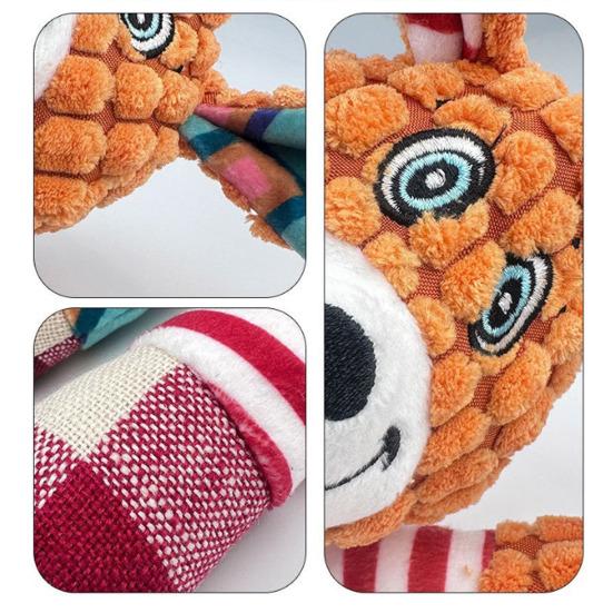 Plush Animal Dog Toy Squeaky Interactive Dog Chew Toy Stuffed Elephant Puppy Teething Toy for Medium Large Dogs
