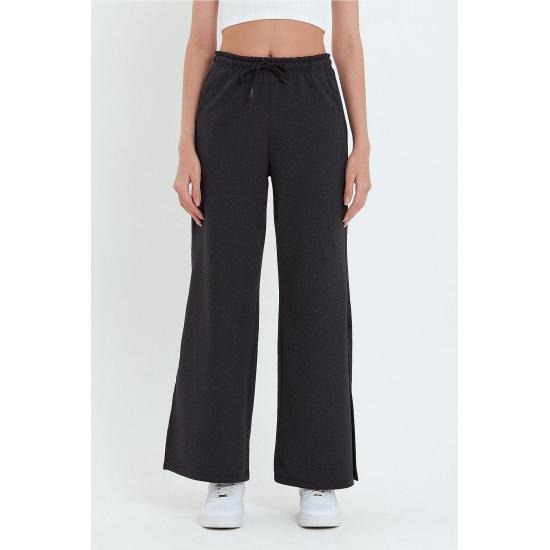 Women's Pocketed Slit Sweatpants Trousers