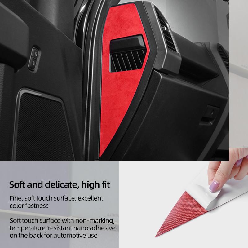 Betterhumz For Ford F-150 SVT Raptor 2015- Made of Alcantara Dashboard Side Trim Stickers Tuning Cover Decor Car Accessories