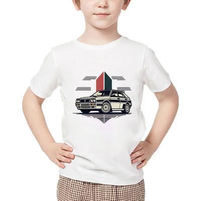 Boys Girls Anime Group B Rally Cars Print T Shirt Kids Cool Car Design Clothes Short Sleeve Summer White Fashion Hip Hop Tshirt