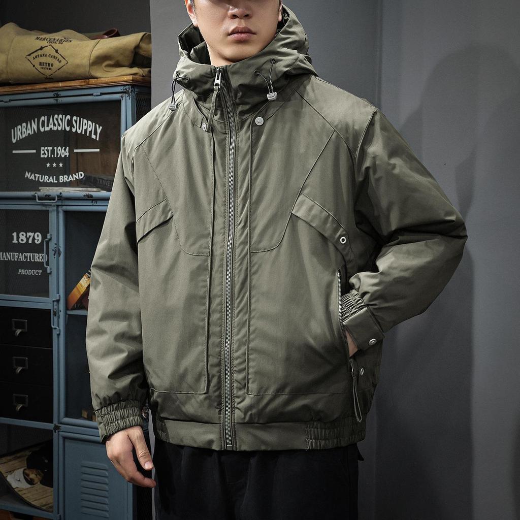 2025 Men's Trendy Hooded Cotton-Padded Winter Workwear Jacket - Thick, Warm, Cold Protection
