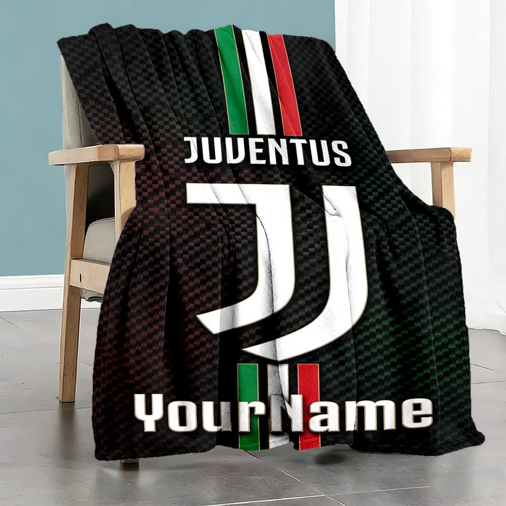 Juventus Customize Text Blanket Throw Customizable Blanket Warmthful Decor Suitable for Sofa Livingroom Picnics Couch for All Occasions